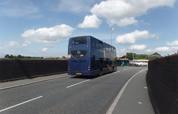 Limited space for pedestrians and cyclists on Hoole Bridge
