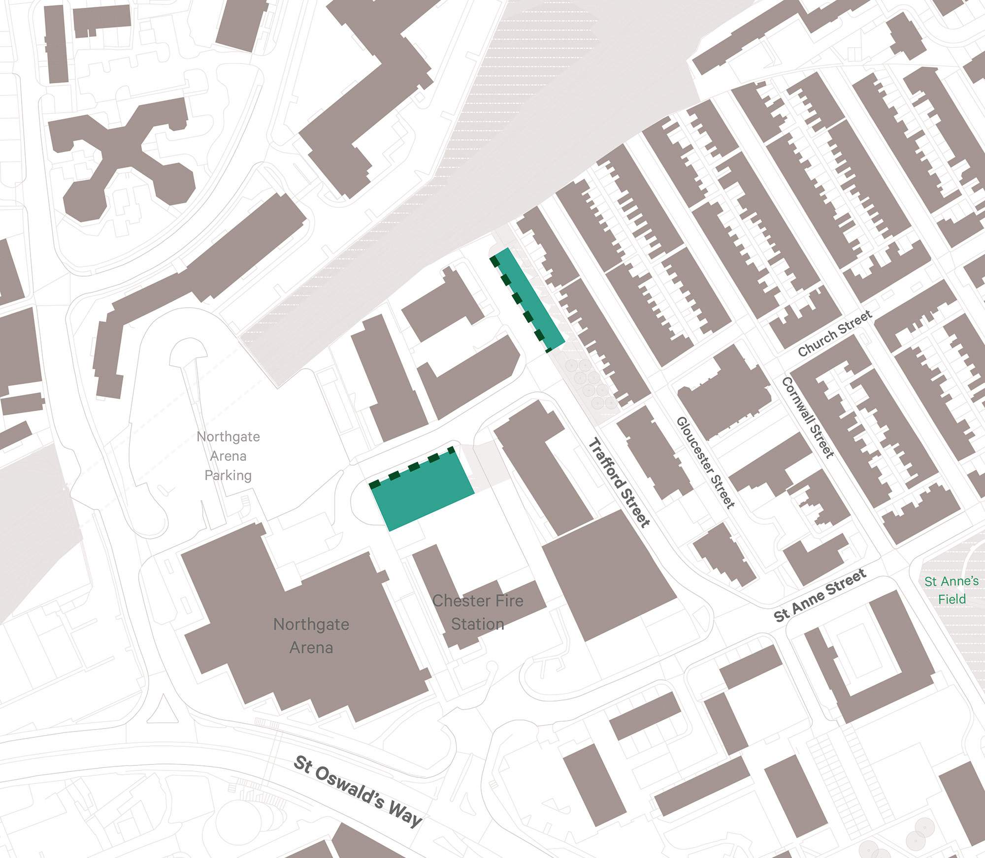 Northgate indicative plan showing potential development and access routes for consultation