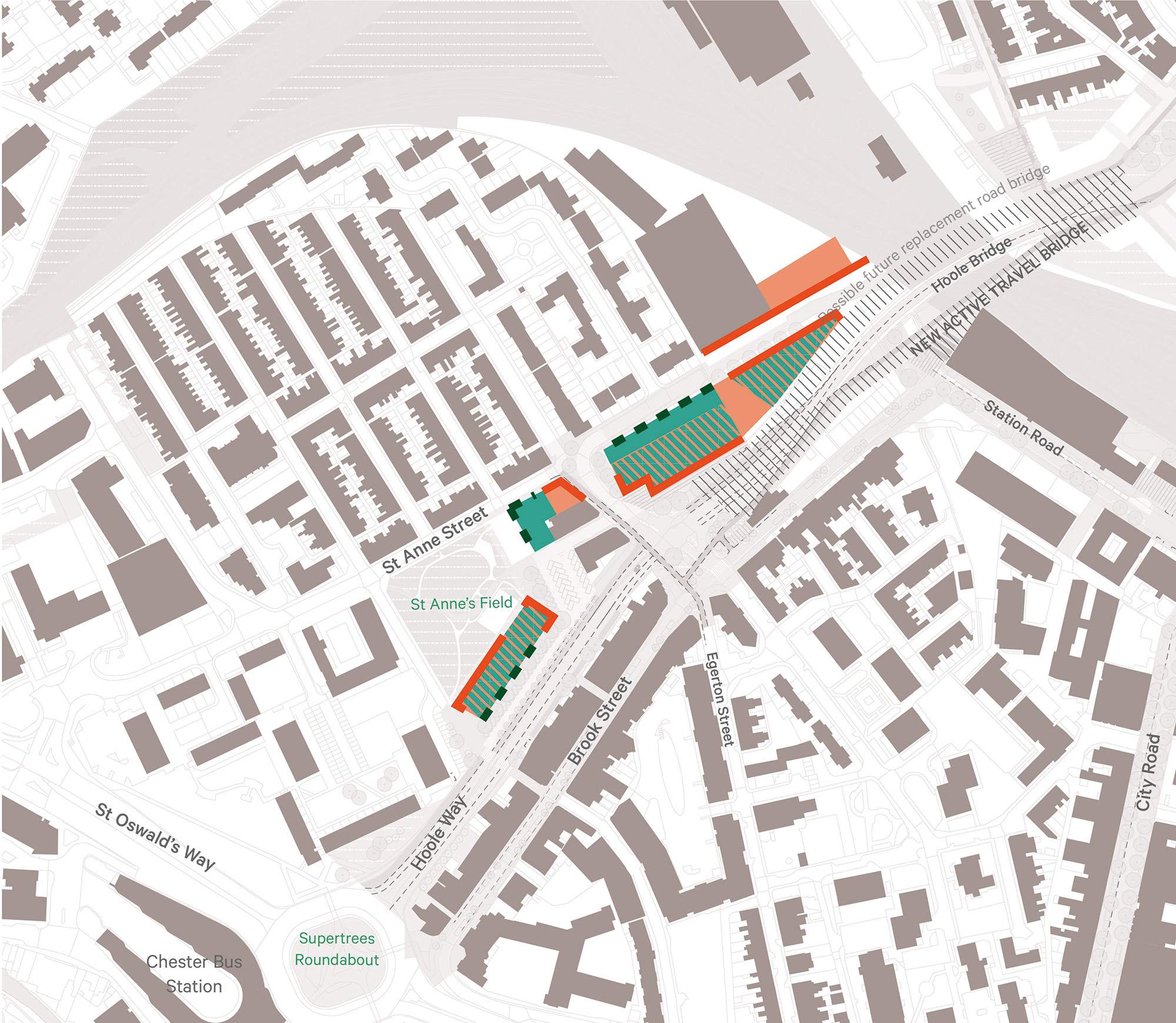 Hoole Way Edge indicative plan showing potential development and access routes for consultation