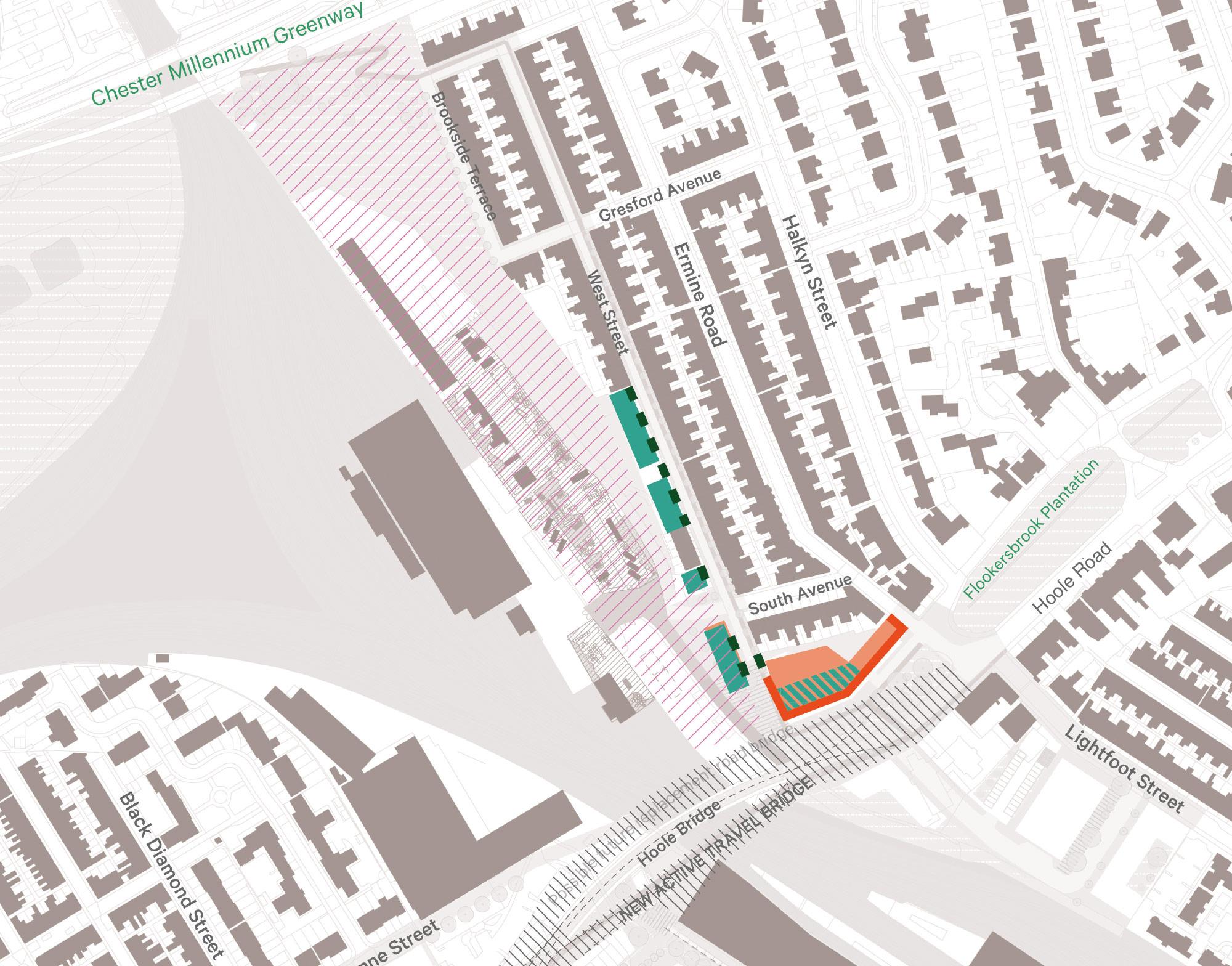Flookersbrook indicative plan showing potential development and access routes for consultation