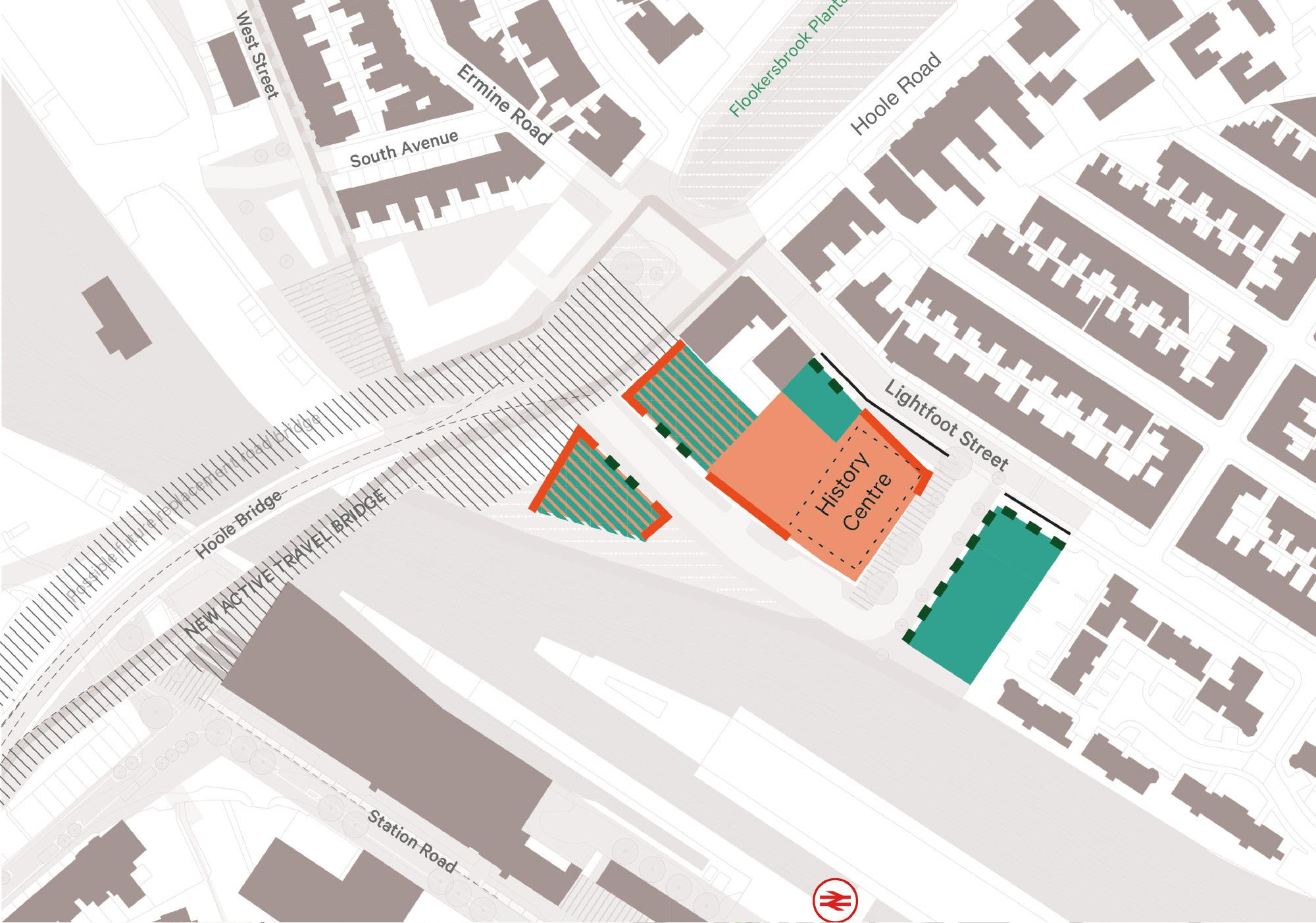 Lightfoot Street West indicative plan showing potential development and access routes for consultation